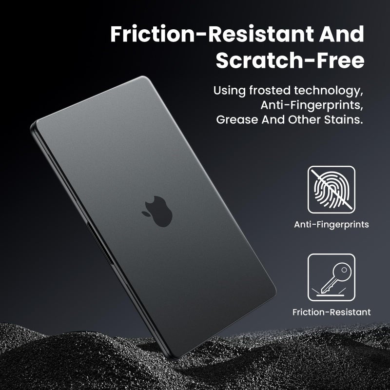 BlueSwan Soft Case Compatible with MacBook Pro 14 inch M3 M2 M1 2024-2021 Release  Shatterproof PP and Matte Anti-Fingerprint Protective Case&Camera Cover  Matte Black - Image 3